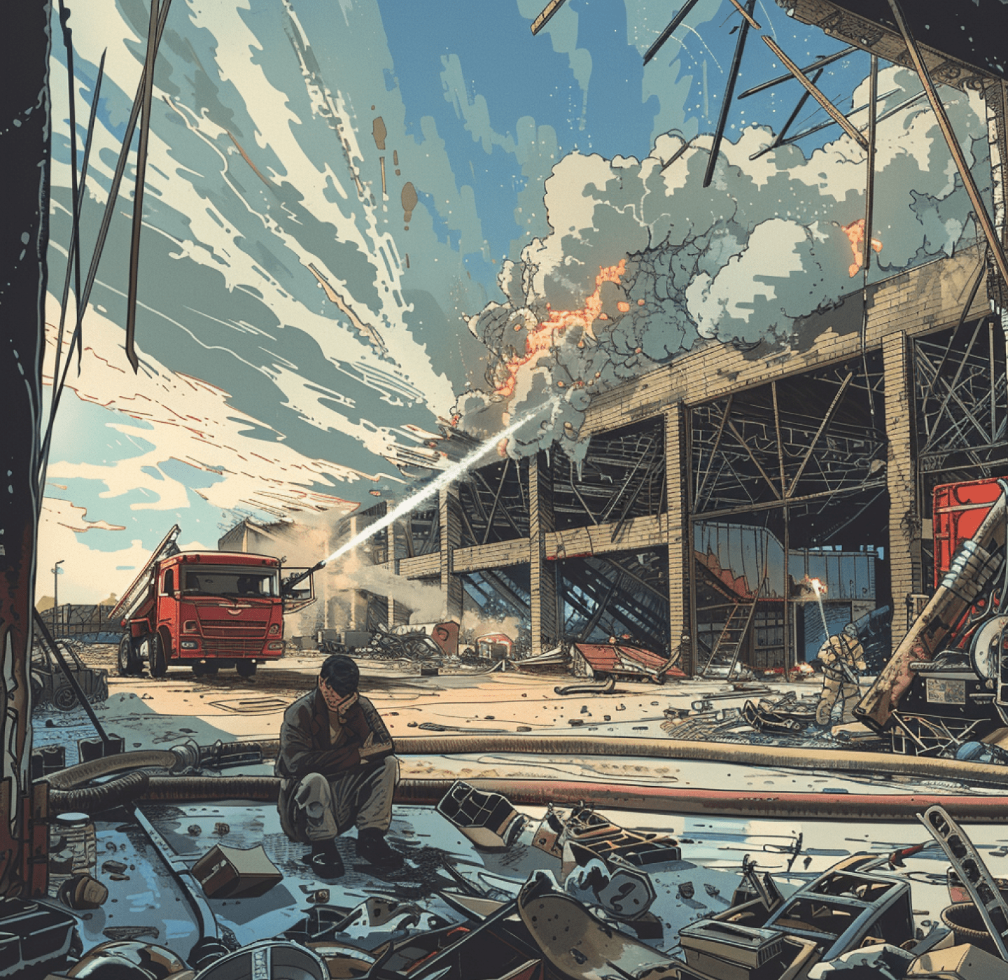 Illustration of a man taking it all in