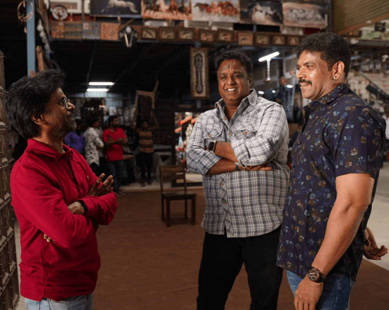 Mr. Srikanth having a chat inside his warehouse